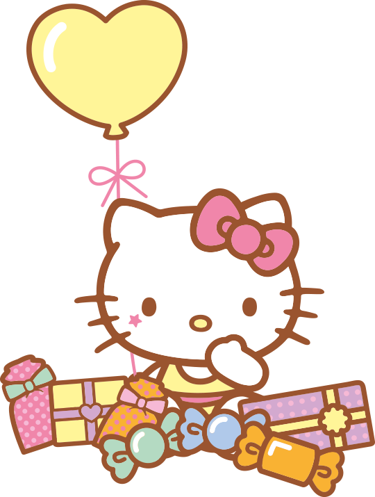 Hello Kitty con globo y regalos